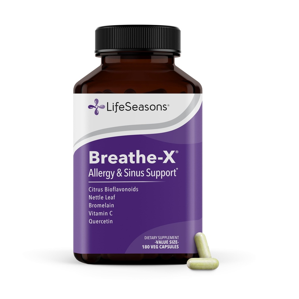 Breathe-X - Allergy&Sinusリリーフサプリメント - 支持のSinuses&Nasal Discomfort - 非Drowsy&Fast-Acting - Quercetin、Bromelain、Citrus Bioflavonoid、Nettleリーフ&ビタミンC - 180カプセル