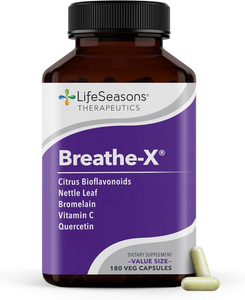 Breathe-X - Allergy&Sinusリリーフサプリメント - 支持のSinuses&Nasal Discomfort - 非Drowsy&Fast-Acting - Quercetin、Bromelain、Citrus Bioflavonoid、Nettleリーフ&ビタミンC - 180カプセル