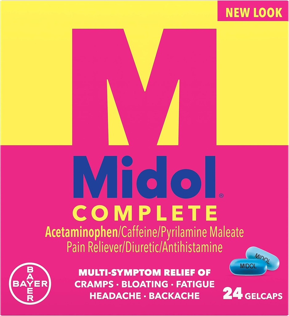 Midol Menstural Complete, Gelcaps, 24 ct