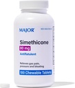 MAJOR Simethiconeのガスの救助80のmg -反鼓動、浮気およびガスの圧力援助- 100のChewableタブレット(1パック)