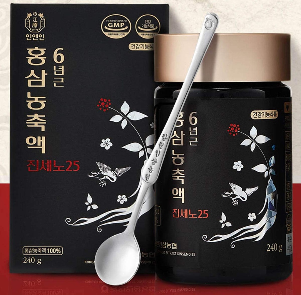 Gangwoninsamの韓国の赤いGinsengのエキスのGinseno25 240g/8.46のfl。oz–は100%の純粋な韓国6年-古い赤いGinsengの根のエキスを含んでいます