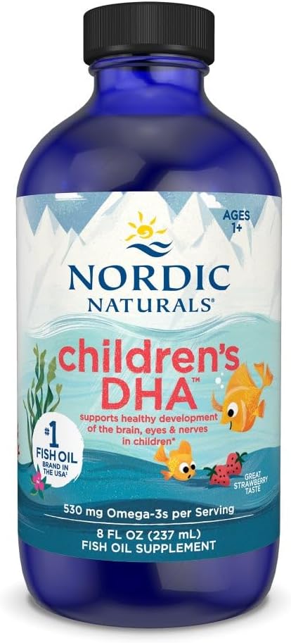 ノルディックナチュラルズ子供用DHA、いちご - 子供のための8オンズ - 530 mg Omega-3とEPA&DHA - 脳開発と機能 - 非GMO - 96サービング