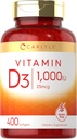 Carlyle Vitamin D3 1000IU | 400 Softgels | High Potency | Non-GMO & Gluten Free Supplement