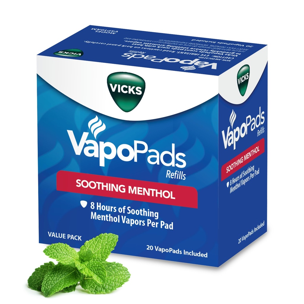 ヴィックスVapoPadsの元のメンソールのにおい-Vaporパッドはビッククの加湿器および蒸気の吸入器、混雑および咳の救助のためのにおいパッド、20パック、箱色5月Varyを詰めます