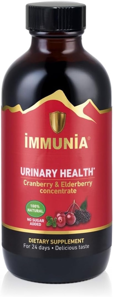 Immunia Urinary Health. Cranberry & Elderberry Concentrate for The Prevention of Urinary Infections. Natural. Delicious. 5 ml/Day. (1-Pack)