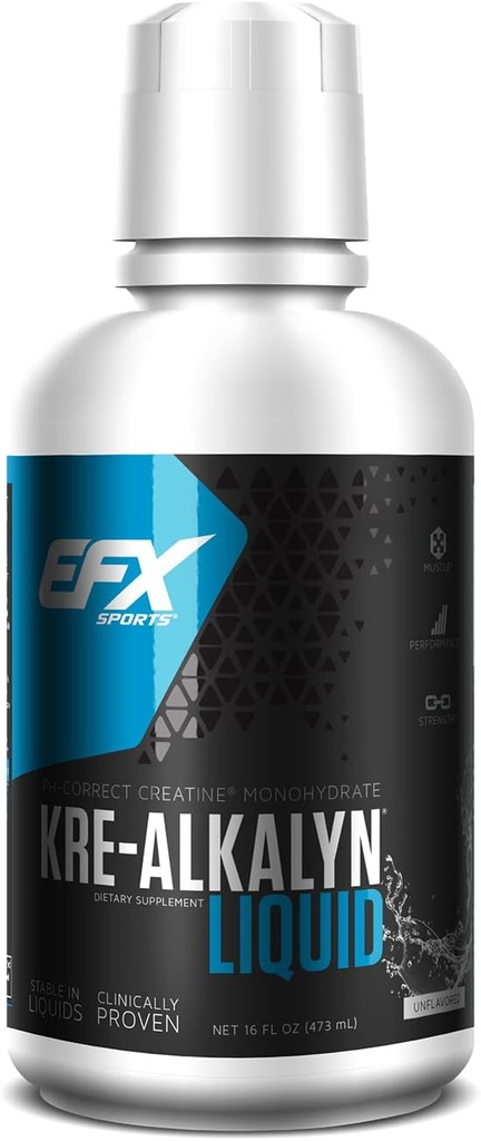 EFX Sports Kre-Alkalynクレアチン、液体コンセントレート、PH-Correctクレアチンモノハイドレート、マルチ特許取得済みのフォーミュラ、ゲイン強度、ビルドマッスル&エンハンス性能(63のサービング、アンフラブレーション)