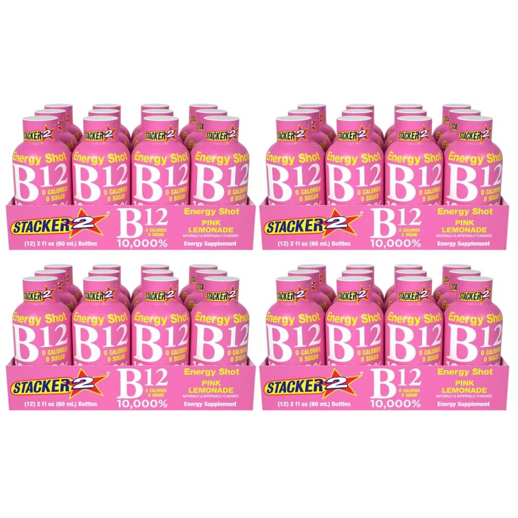 スタッカー2ピンクレモネードB12エナジーシュート、2oz(48)