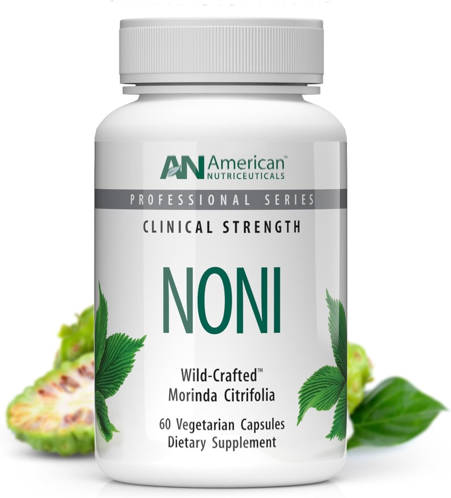 American Nutriceuticals - Noni - 60カプセル - バランスの取れたエネルギーのための強力な適応剤 - 100% 全フルーツパウダー