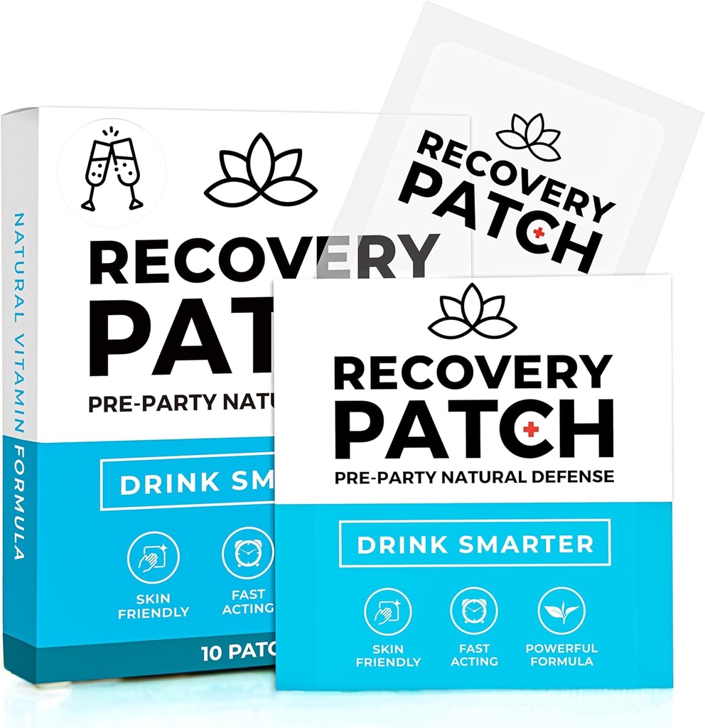 Recovery Patches 10 Pack - Wake Up Refreshed & Energized with Our 100% Natural Ingredients Patch - Individually Wrapped, Skin-Friendly & Waterproof - Enhanced Morning Formula