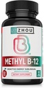 Zhou Methyl B12 - Methyl B-12 Supplement for Women & Men, Vitamin B12 5000 mcg, Vegan Friendly, Cellular Energy and Nerve Function Support, Methylcobalamin - 60 Micro Lozenges