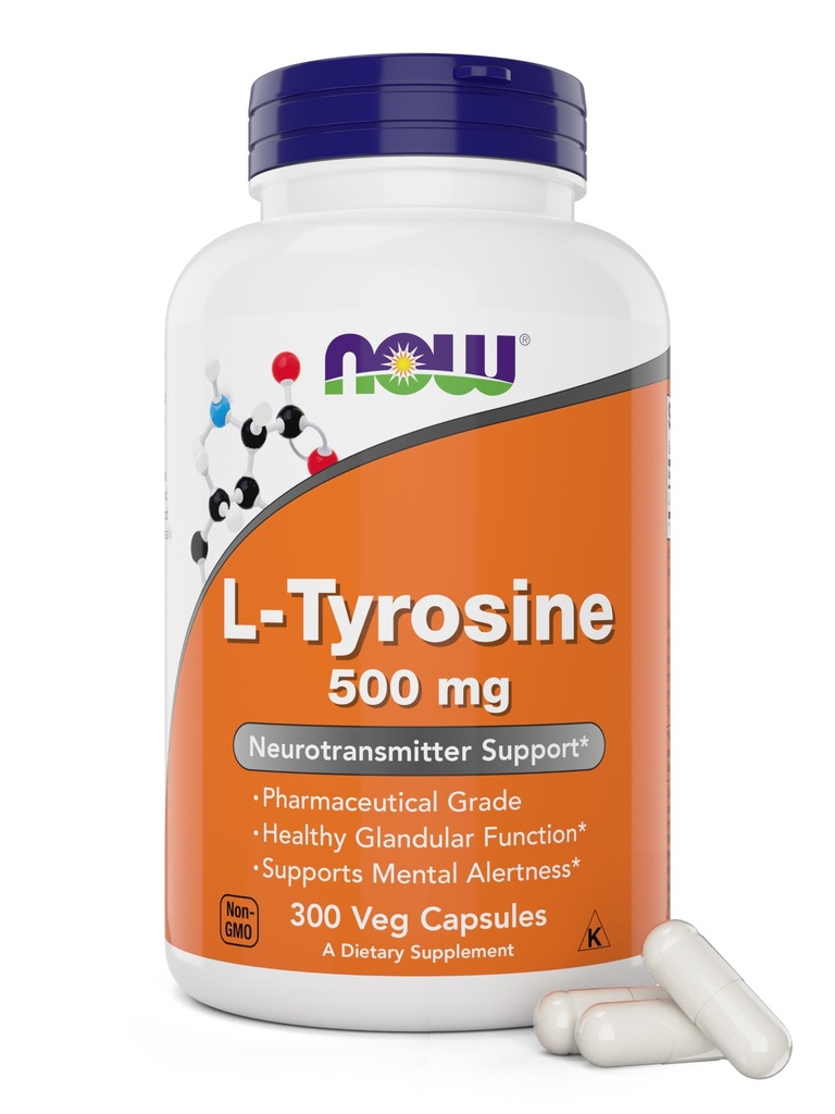 今食品Lチロシン500mg、300カプセル - 非GMO - サポート精神的警戒 - 500 mgキャップ - 無料のフォームサプリメント