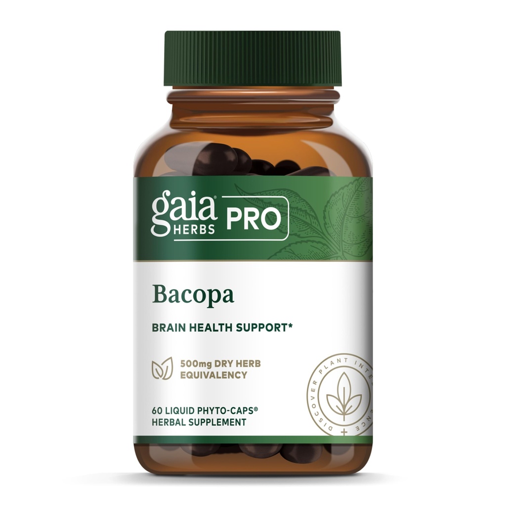 GAIA HERBS PRO Bacopa - 脳の健康と向知性サポート - 60液体Pyto-Caps(30のサービング)