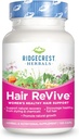 RidgeCrestの草の毛のReVive、ビタミンC、Biotin (6000mcg)、亜鉛および銅、健康な毛、皮および釘(120の帽子、30のサービング)を支える女性のための毛のビタミン
