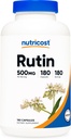 Nutricost Rutin 500mg、180カプセル - グルテンフリー、非GMO、ベジタリアン対応