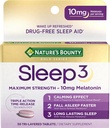 Nature's Bounty Melatonin, Sleep3 最大強度100%薬物無料睡眠補助金, L-Theanine & Nighttime Herbal Blend Time Release Technology, 10mg, 30 Tri-Layeredタブレット