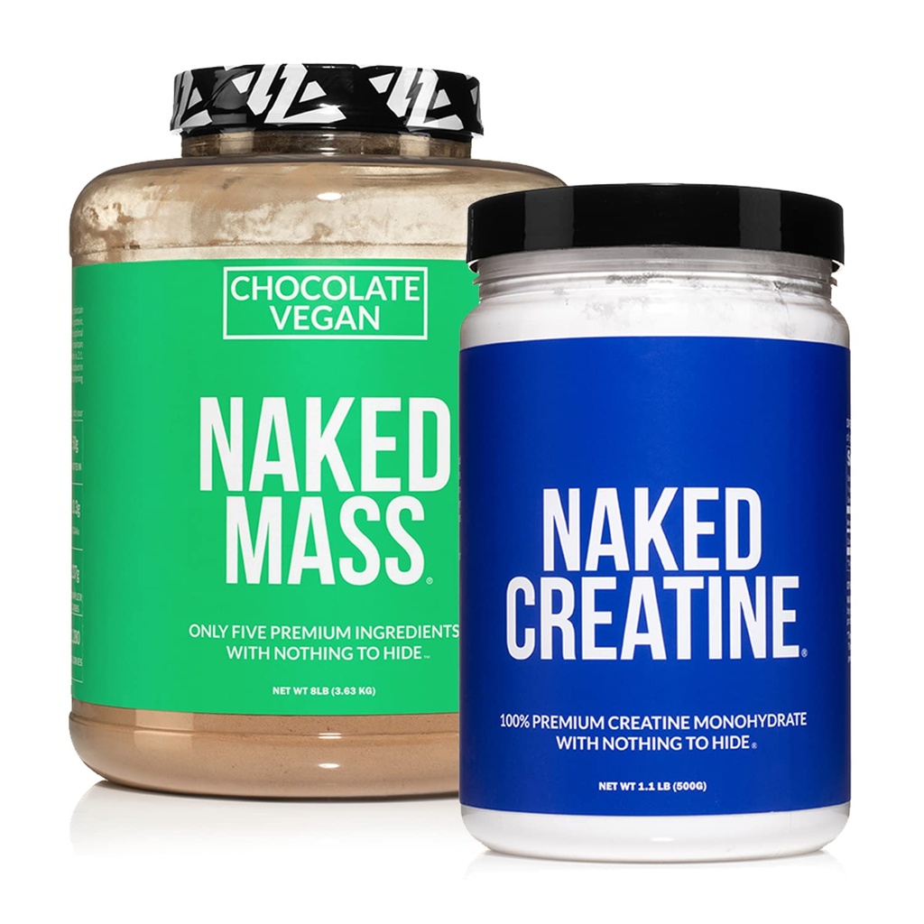 NAKED大豆フリータンパク質バンドル: 8LBチョコレートビーガンマスクレアチン