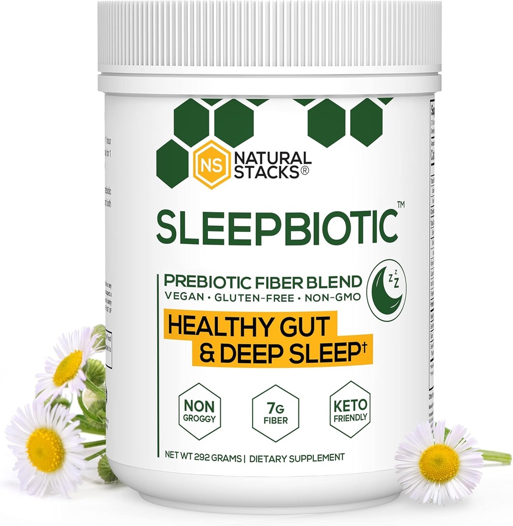 SleepBiotic Prebiotic繊維のブレンド-Prebiotic繊維の粉w/German Chamomile及び緑のバナナの小麦粉-健康なガット292gのためのPrebioticの粉繊維の補足[20のサービング]