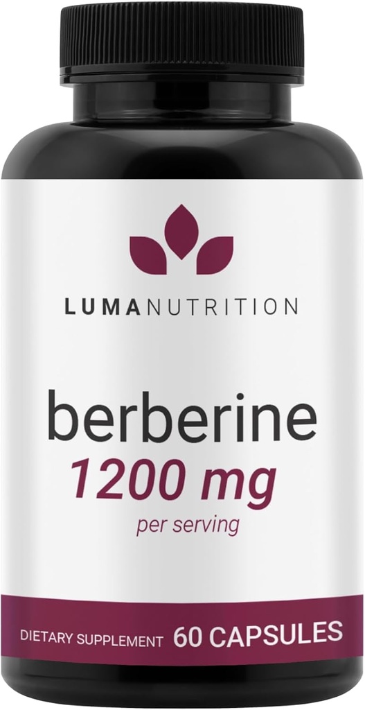 Luma Nutrition Berberine Supplement - Berberine HCL 1200mg Per Serving - Vegan, Gluten Free, Non-GMO - 60 Capsules