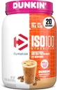Dymatize x Dunkin' Cappuccino ISO100の乳白色蛋白質の粉、95mgカフェイン、蛋白質5.5g BCAAsの25g、120 Cal。、グルテンフリー、1g脂肪、1g砂糖、2gカラブ(20のサービング)