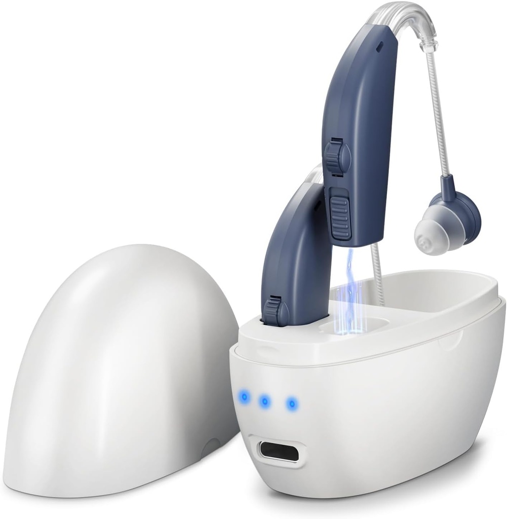 補聴器の充電式(ペア)、シニア&大人のための聴覚アンプ、OTCの裏側-The-Ear BTE補聴器、デジタルPSAPパーソナルサウンド増幅、ボリュームコントロール&ノイズキャンセル