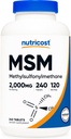 Nutricost MSMのタブレット(Methylsulfonylmethane)サービングごとの2000mg、120のサービング、240のタブレット-非GMOおよびグルテンフリー