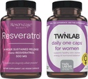 準備の美のResveratrol 500のmg - Sustained-ReleaseのトランスResveratrol - 脳のためのビーガン酸化防止サプリメント & 心臓の健康 60 カプセル & Twinlab TWL女性の毎日の1 60カラット