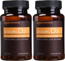 要素 ビタミンD3、5000 IU、180のSoftgels、6か月の供給(パッケージ化5月Vary)は、強い骨および免疫の健康を支えます(2のパック)
