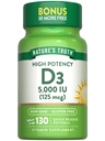 Nature's Truth Vitamin D3 5000 IU Softgels | 130 カウント | 高効力 | 非GMO&グルテンフリーサプリメント