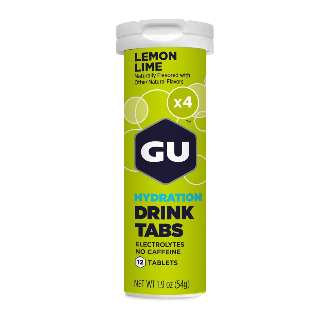 GUのエネルギー水和の電解物の飲み物のタブレット、高められた持久力のスポーツの飲み物のためのランニング、循環、トライアスロン、4計算(48のサービング)、レモンライム
