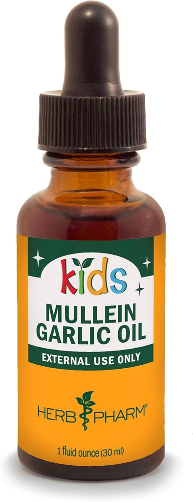 Herb Pharm Kids Certified-Organic Immune Avenger Formula, 1 Ounce and Mullein Garlic Ear Oil, 1 Fl Oz