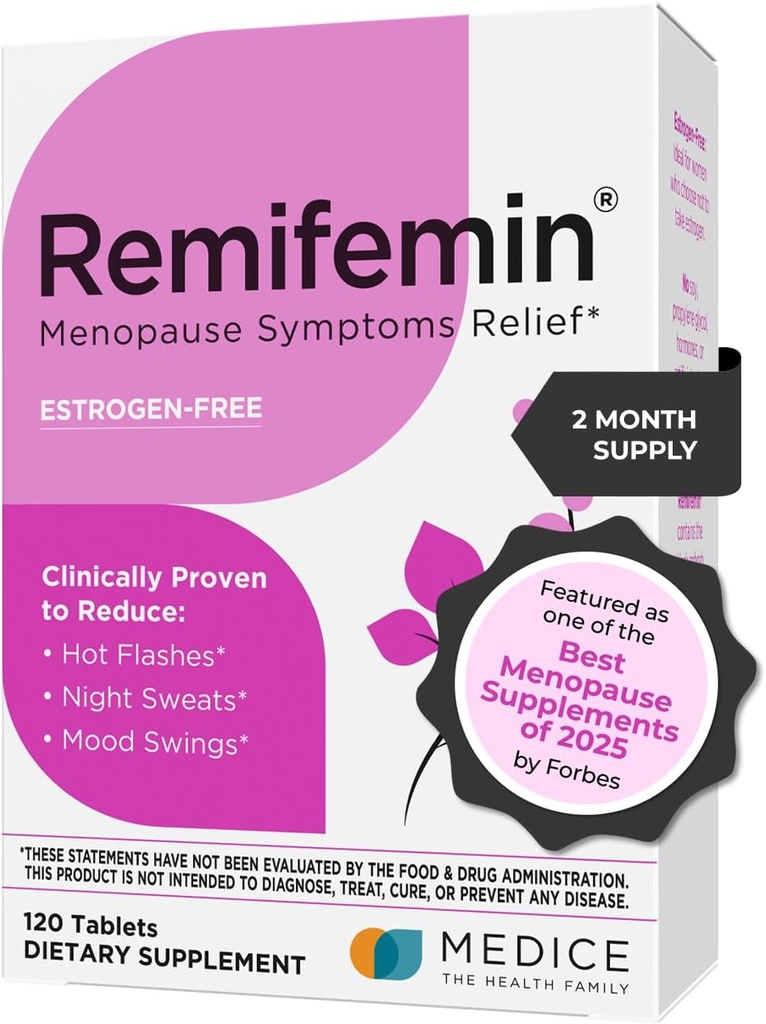 Remifemin Menopause Symptoms Relief - Clinically Proven Ingredients - Menopause Supplements - Black Cohosh - Estrogen-Free - Made in Germany - 120 Tablets