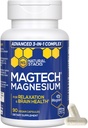 マグネシウムMagtein L-Threonate、Glycinate&Taurate - 200mgキレートマグネシウムコンプレックス - リラックス&脳の健康のためのMagTechマグネシウムサプリメント - 90カプセル
