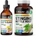 BIO KRAUTER Cats Claw Tincture 4 Fl. Oz. & Stinginging Nettle 250カプセル