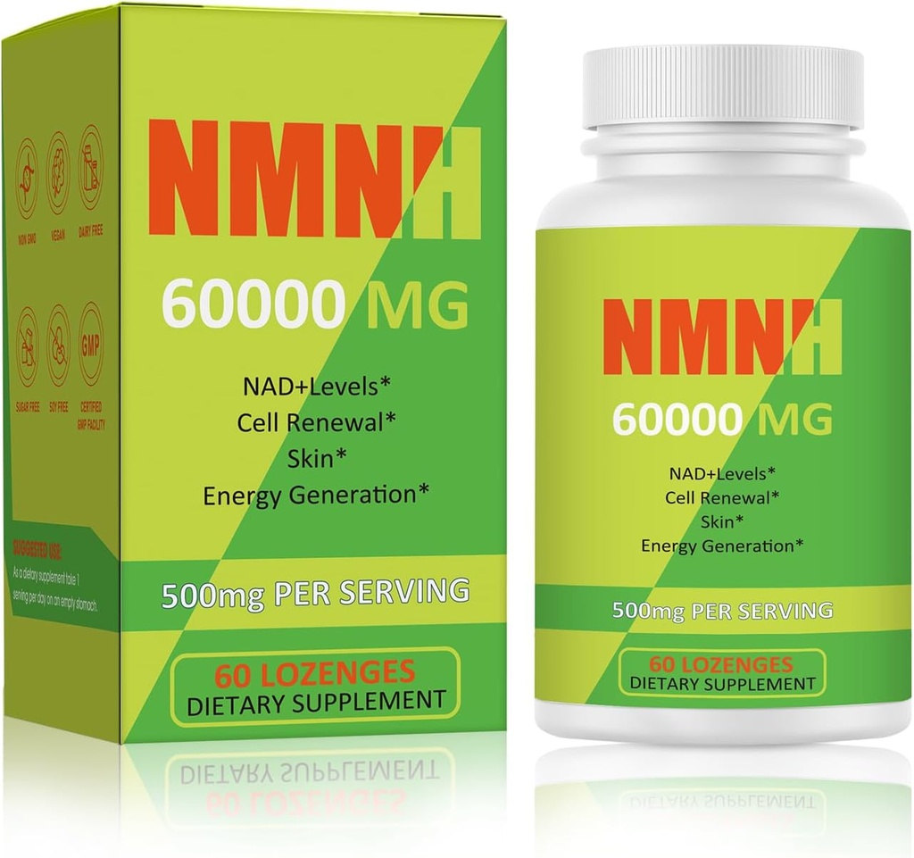 NMNH 500mg (Dihydronicotinamide Mononucleot)、NR、TMG、Resveratrol、COQ10、NADの補足、エネルギー、ブーストNAD+とのNMNの補足の代わり レベル、60カプセル