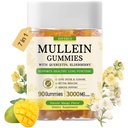 Mulleinは3600mg Mulleinの葉のエキス、肺のクレンジングのための1の7つ、Respiratory肺の健康、免疫のブースター、Elderberry、Quercetin、Bromelain、ビタミンC&D3、砂糖、大人のため、ビーガン、90の計算とグミーを取り除きます