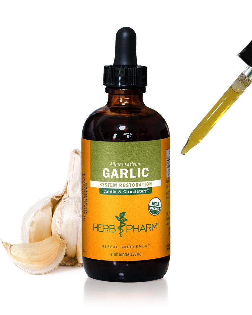 Herb Pharmは心血管および循環サポートのための有機性ニンニクの液体のエキスを- 4つのOunce証明しました