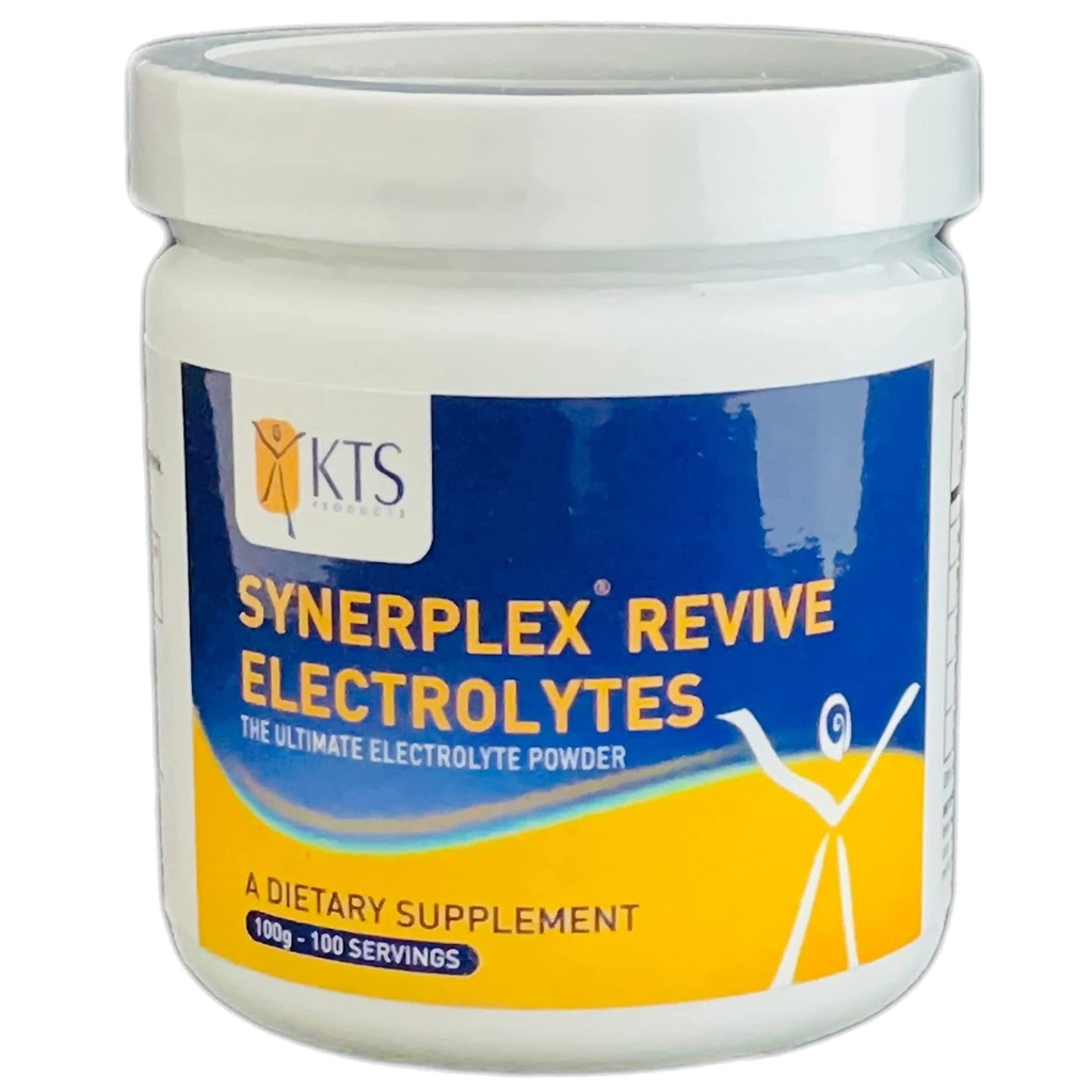 Synerplex® Revive Electrolyte パウダーは、利用可能な最も完全な電解式です。 加水し、解毒し、けいれんを減らすのを助けて下さい