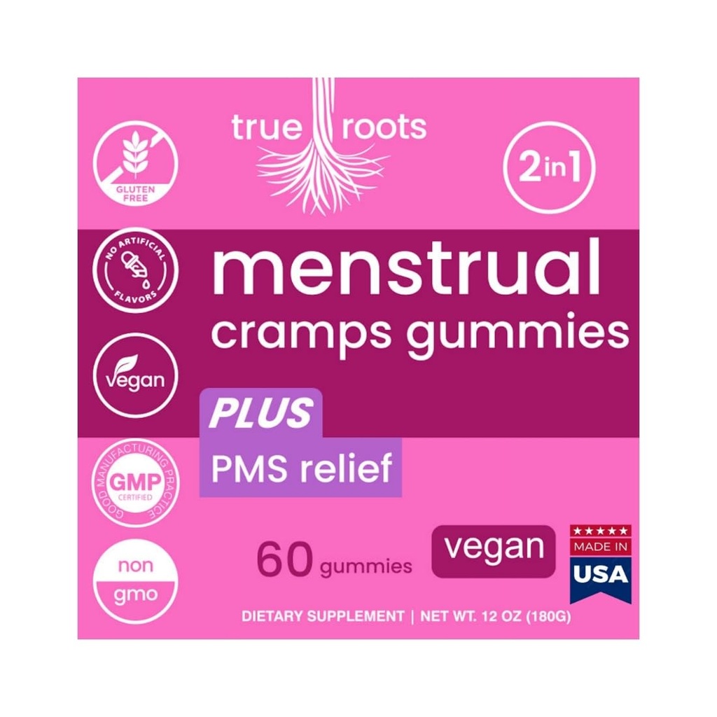 月経クレム期間 グミーズ真のルーツ | 女性のためのPMSサポートサプリメント | ヘルシーフロー | フロPMS 月経周期の救済、クランプとブロッティング | ビーガン&ナチュラルフレーバー | 60 カウント