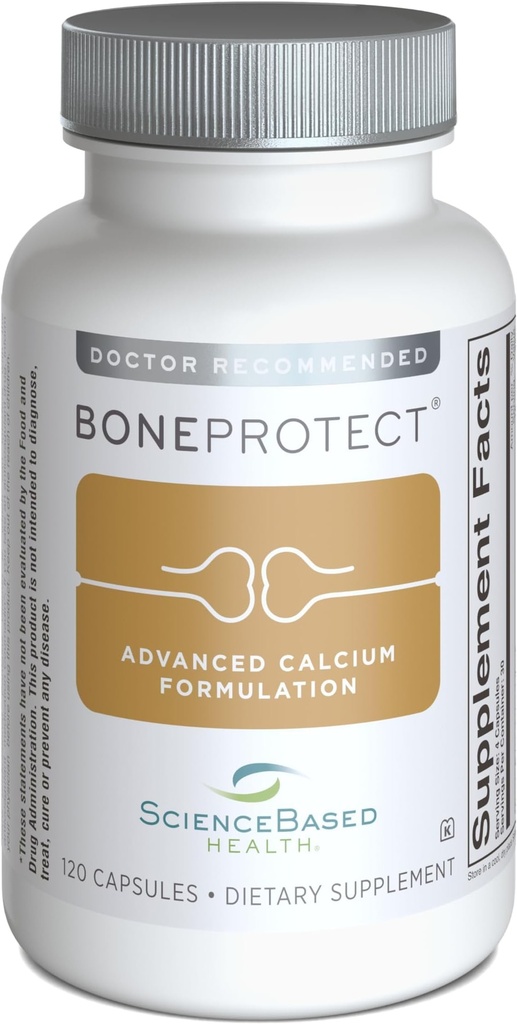 BoneProtect - カルシウムクエン酸塩、ビタミンD3、K2(MK-7)、マグネシウムおよび酸化防止剤を備えた高度な骨の健康サプリメント - 骨密度、心とコロンの健康をサポート - 120カプセル