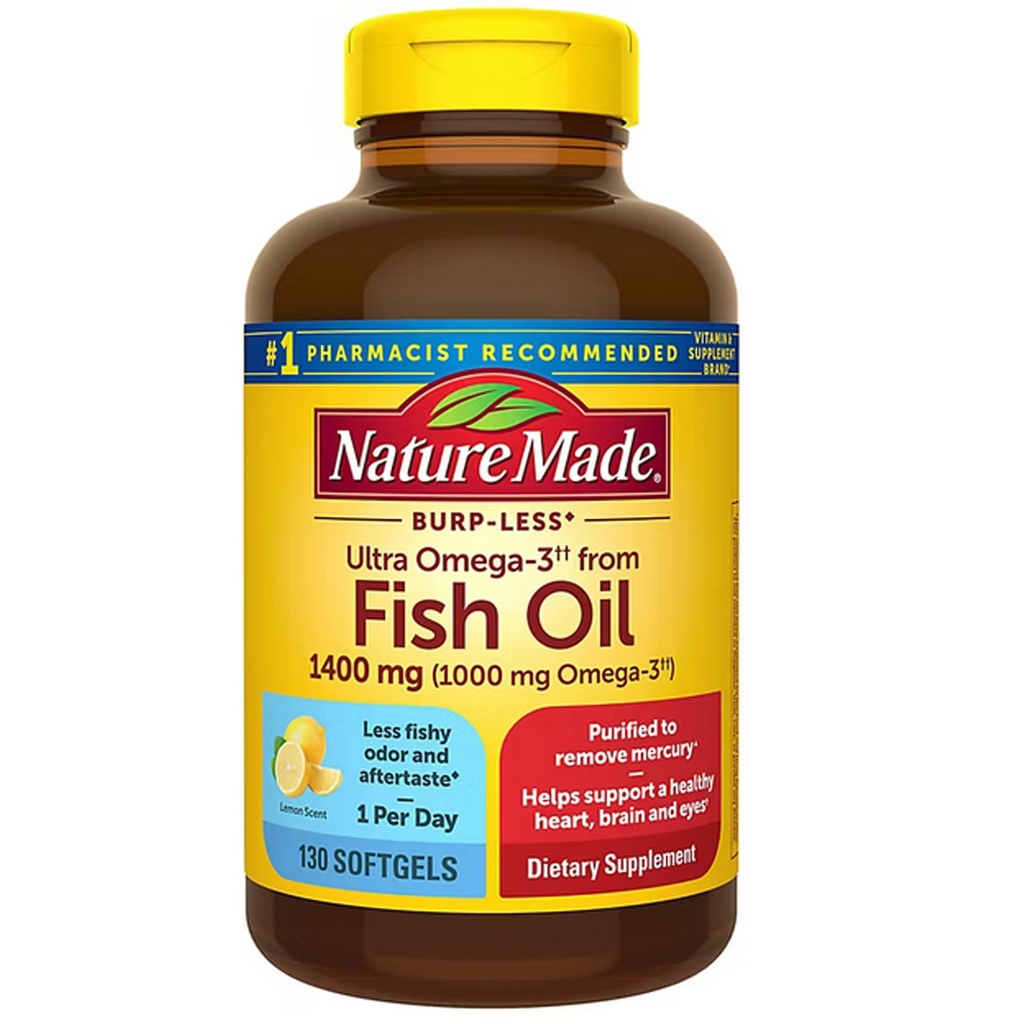 性質は超オメガ3 Burplessの魚油1400のmgのSoftgels w. Omega 3 1000のmg 130 Ctをしました
