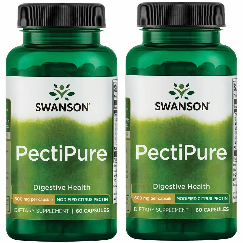 スワンソンPectiPure変更されたCitrus Pectinサポート消化器の健康および細胞の健康Delivers 82%の最低のGalacturonic酸性ウェルネスの補足(60のカプセル、600mg各)2のパック