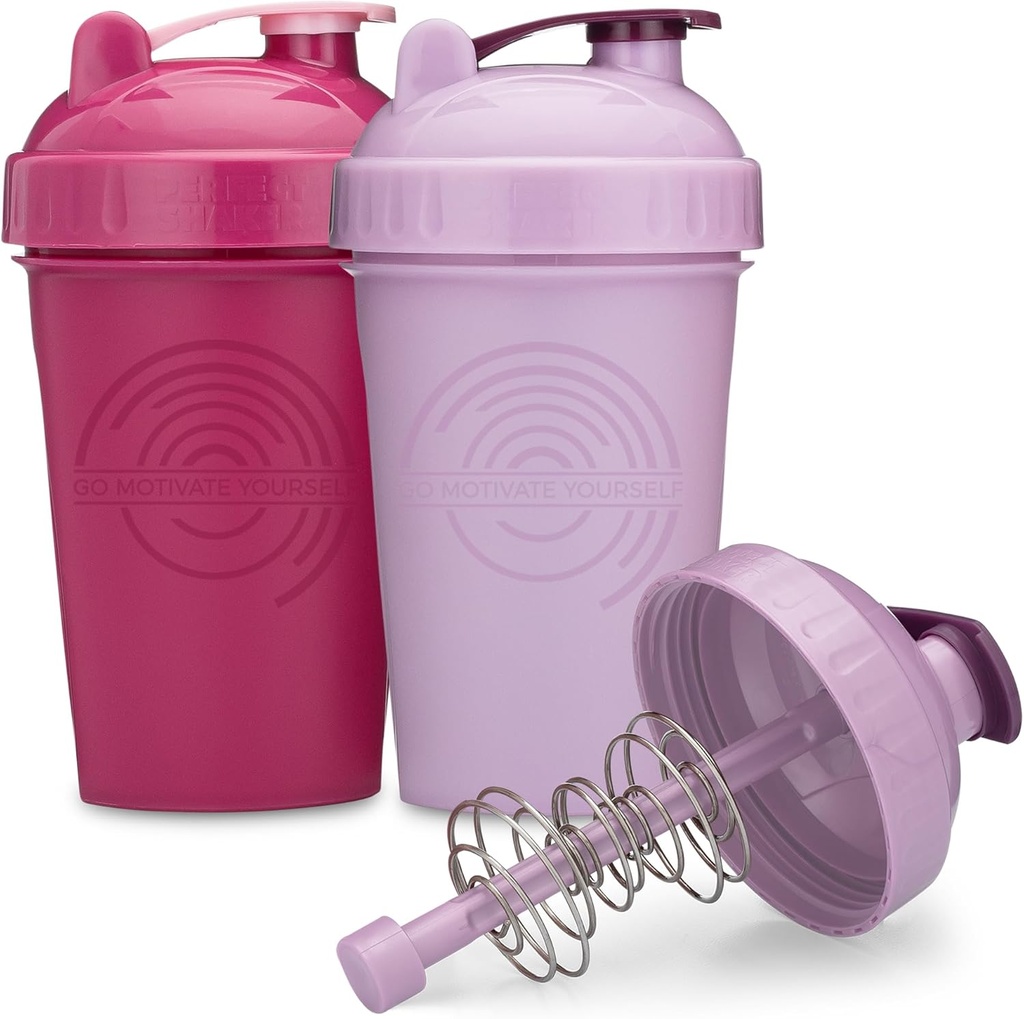 GOMOYO 20Ounce Shaker Bottle with Action-Rod Mixer | シェーカーカップ with Motivational Quotes | プロテインシェーカーボトルはBPAフリー&ディッシュウォッシャーセーフ | ラズベリー&ラベンダー