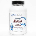 フラッシュ無料ナイアシン500mg // 100カプセル // ピュア // ピュアコントロールサプリメント