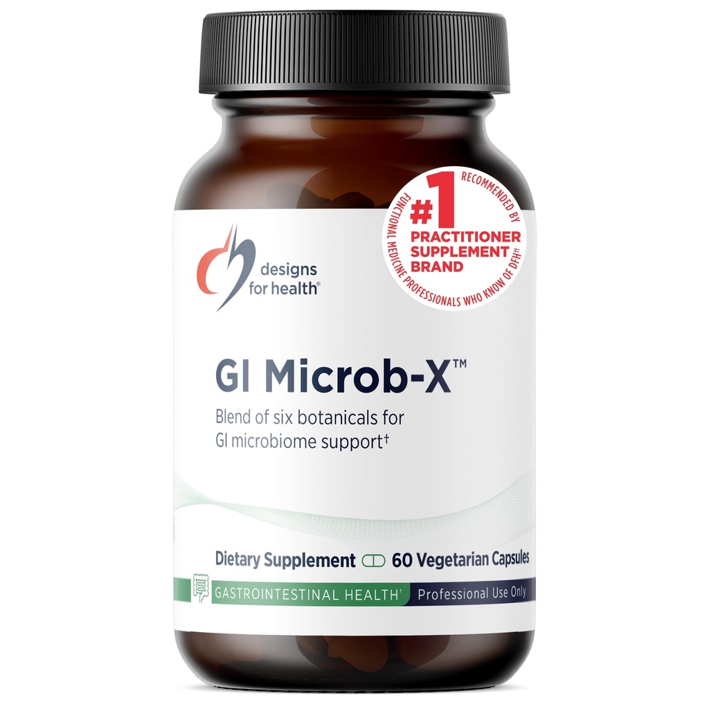 健康のためのデザイン GI Microb-X - 植物性腸サポート、クレンジング+デトックスサプリメント トリブラス、バーベリン+バーベリーエキス - ベジタリアン+非GMO(60カプセル)