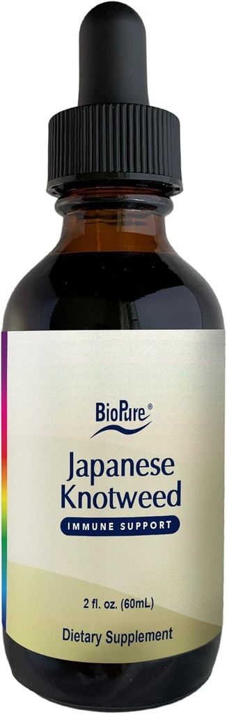 BioPure Japanese Knotweed Herbal Tincture - Resveratrolを含むポリフェノールの豊富な強力な植物抽出物は、肝臓と免疫機能、細胞の健康、およびMicrobiomeバランスをサポートする - 2 fl oz