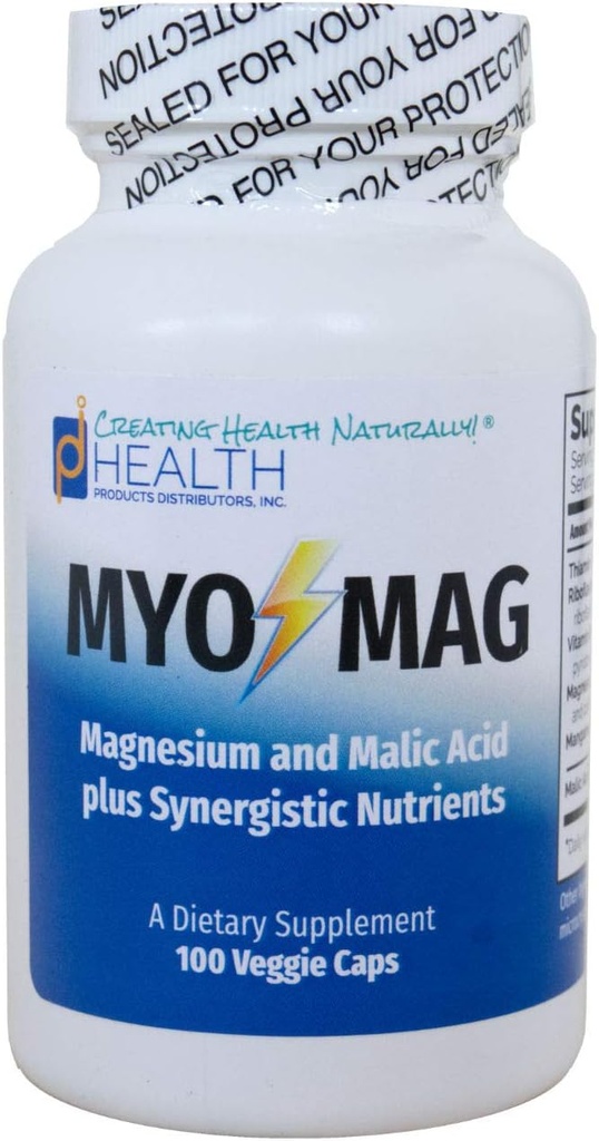 MYO-MAG - マグネシウムエネルギー増強剤(100キャップ) - Coenzyme Bビタミン(B1、B2、B6)とシナジーマグネシウムとリンゴ酸式 - エネルギー生産、代謝、筋肉、酵素システムをサポート