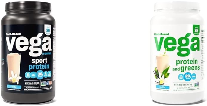 Vega Premiumスポーツプロテインバニラプロテインパウダー&プロテイン&グリーンプロテインパウダー
