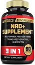 3in1 NAD +サプリメント1200Mg - ニコチンアミドリボシドとトランスレスベラトロール&ケルセチン - 細胞活動、免疫、老化健康 - 60日間の供給