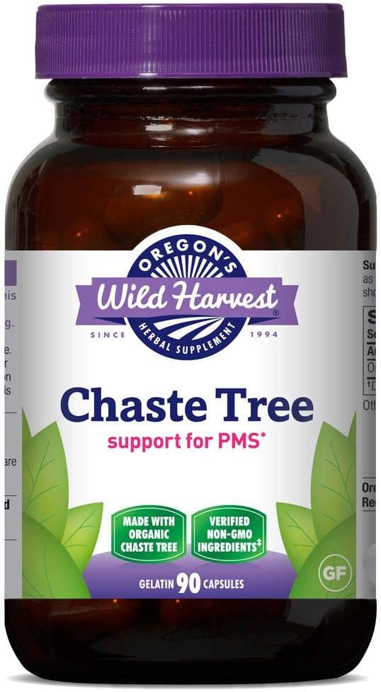 Chaste Tree - PMSサポート、90 Vcaps、(オレゴンのワイルドハーヴェスト)、440mgオーガニックチェストツリーベリー