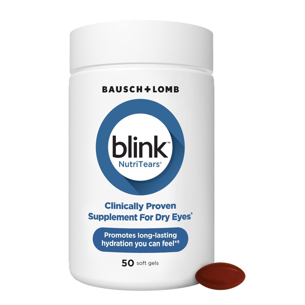 BLINK NutriTears 臨床的にドライアイ、ルテインとゼアキサンチンとビタミンDを配合したアイケア、ロングラストリリーフ、50 Softgels